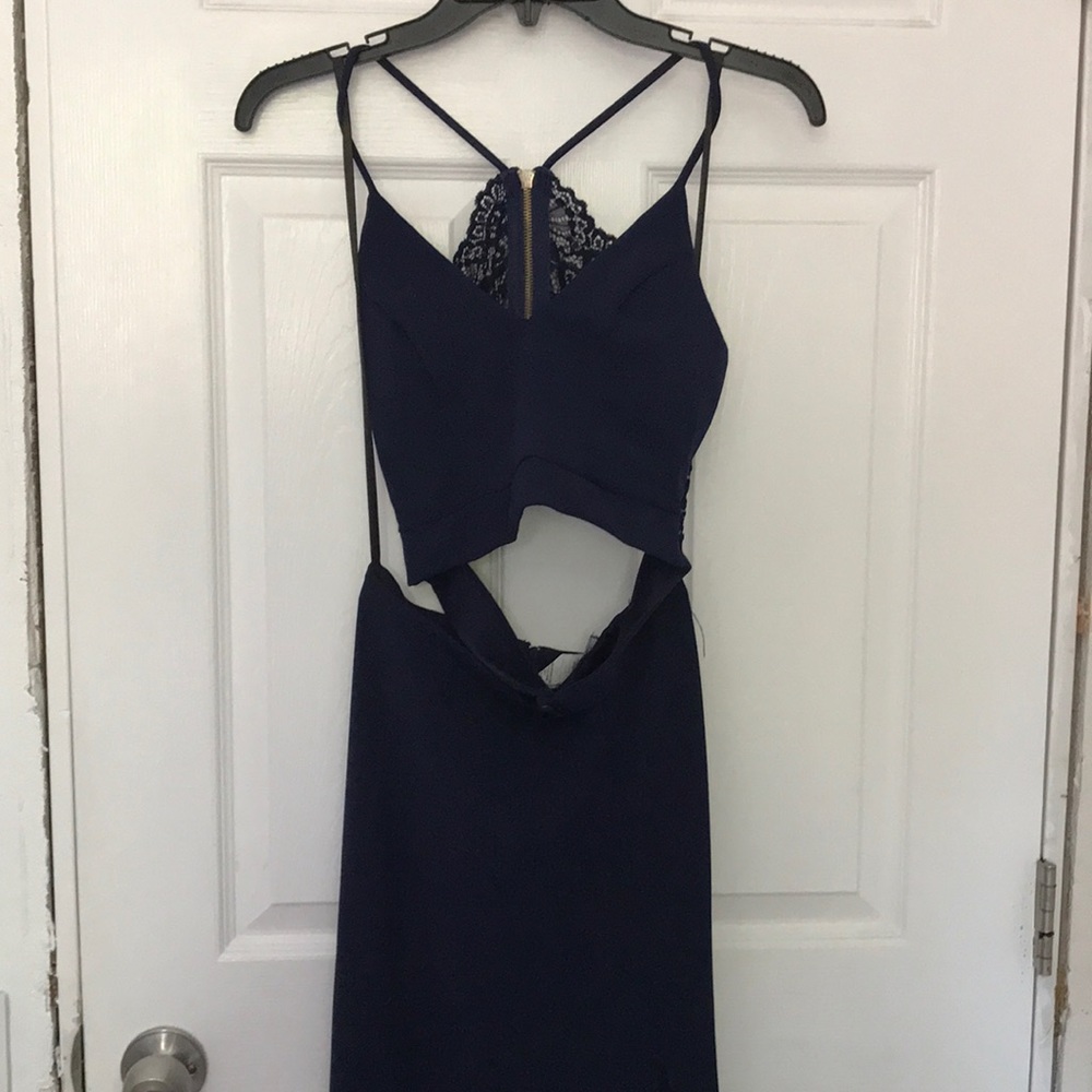 Two peace navy blue prom dress. Only worn once